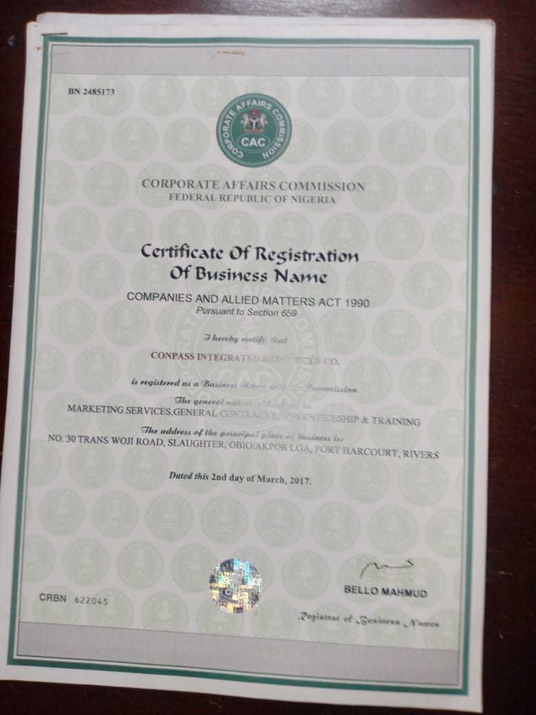 Compass certificate